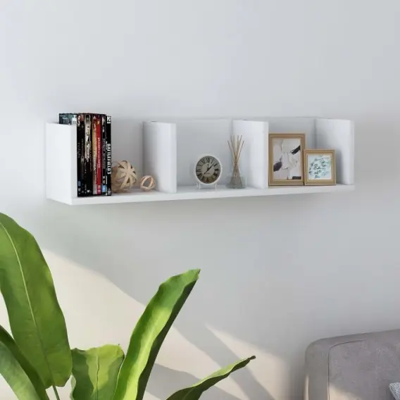 Promocja Półka na płyty CD, biała, 75x18x18 cm, materiał drewnopochodny Lumarko! - Hurtownia wielobranżowa Lumarko
